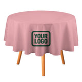 Custom Light Pink Green Round Table Cloth