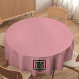 Custom Light Pink Green Round Table Cloth