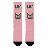 Custom Light Pink Green Knee-High Sock