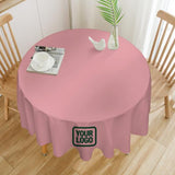 Custom Light Pink Green Round Table Cloth