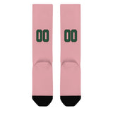 Custom Light Pink Green Knee-High Sock