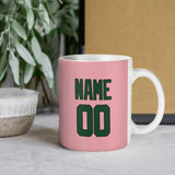 Custom Light Pink Green Mug