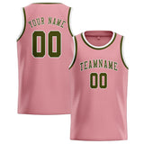 Custom Light Pink & Olive Colors Design Sports Basketball Jersey