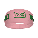 Custom Light Pink Emerald Green Sports headband