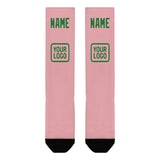 Custom Light Pink Emerald Green Knee-High Sock