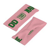 Custom Light Pink Emerald Green Sports headband