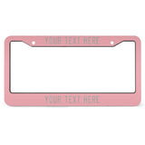 Custom Light Pink Gray License Plate Frame