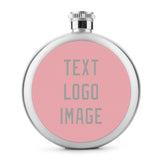 Custom Light Pink Gray Hip Flask