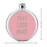 Custom Light Pink Gray Hip Flask