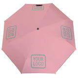 Custom Light Pink Gray Automatic Umbrella