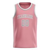 Custom Light Pink & Gray Colors Design Sports Basketball Jersey