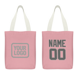 Custom Light Pink Dark Grey Canvas Tote Bag