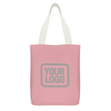 Custom Light Pink Dark Grey Canvas Tote Bag