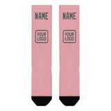 Custom Light Pink Dark Grey Knee-High Sock