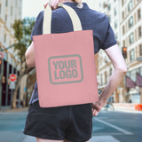 Custom Light Pink Dark Grey Canvas Tote Bag