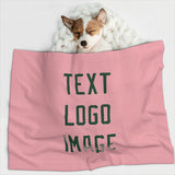 Custom Light Pink Green Pet Blanket