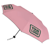 Custom Light Pink Green Automatic Umbrella