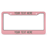 Custom Light Pink Green License Plate Frame