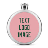 Custom Light Pink Green Hip Flask