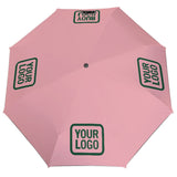 Custom Light Pink Green Automatic Umbrella