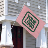 Custom Light Pink Green Flag