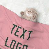 Custom Light Pink Green Pet Blanket