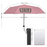 Custom Light Pink Green Automatic Umbrella