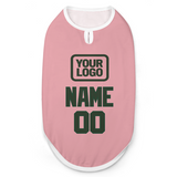 Custom Light Pink Dark Green Pet Vest