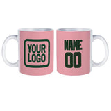 Custom Light Pink Dark Green Mug