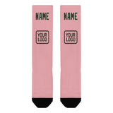Custom Light Pink Dark Green Knee-High Sock