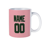 Custom Light Pink Dark Green Mug