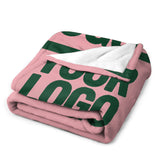 Custom Light Pink Green Blanket