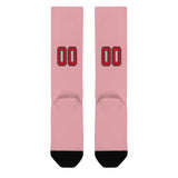 Custom Light Pink Red Knee-High Sock
