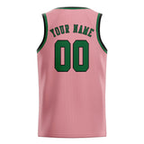 Custom Light Pink & Green Colors Design Sports Basketball Jersey