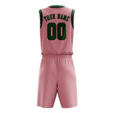 Custom Light Pink Green Basketball Set