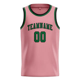 Custom Light Pink & Green Colors Design Sports Basketball Jersey