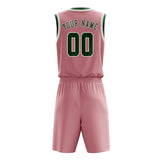 Custom Light Pink Green Basketball Set