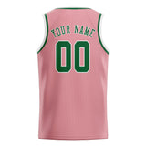 Custom Light Pink & Green Colors Design Sports Basketball Jersey