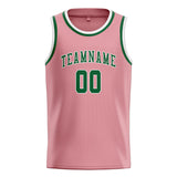 Custom Light Pink & Green Colors Design Sports Basketball Jersey