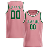Custom Light Pink & Green Colors Design Sports Basketball Jersey