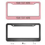 Custom Light Pink Dark Green License Plate Frame