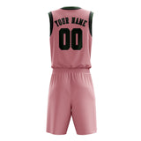 Custom Light Pink Dark Green Basketball Set