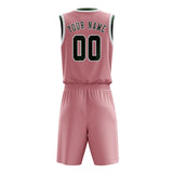 Custom Light Pink Dark Green Basketball Set