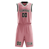 Custom Light Pink Dark Green Basketball Set