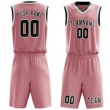 Custom Light Pink Dark Green Basketball Set