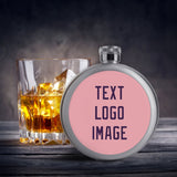 Custom Light Pink Purple Hip Flask
