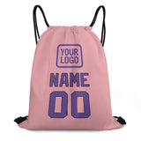 Custom Light Pink Light Purple Drawstring Bag