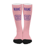 Custom Light Pink Light Purple Knee-High Sock