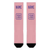 Custom Light Pink Light Purple Knee-High Sock