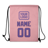 Custom Light Pink Light Purple Drawstring Bag